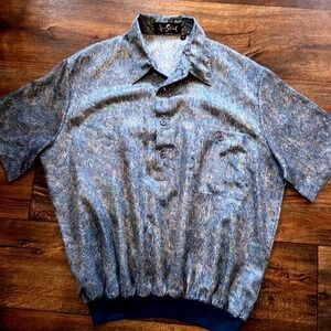 Vintage Alan Stuart Textured Polo Shirt 80s Casual Old Money Vibes